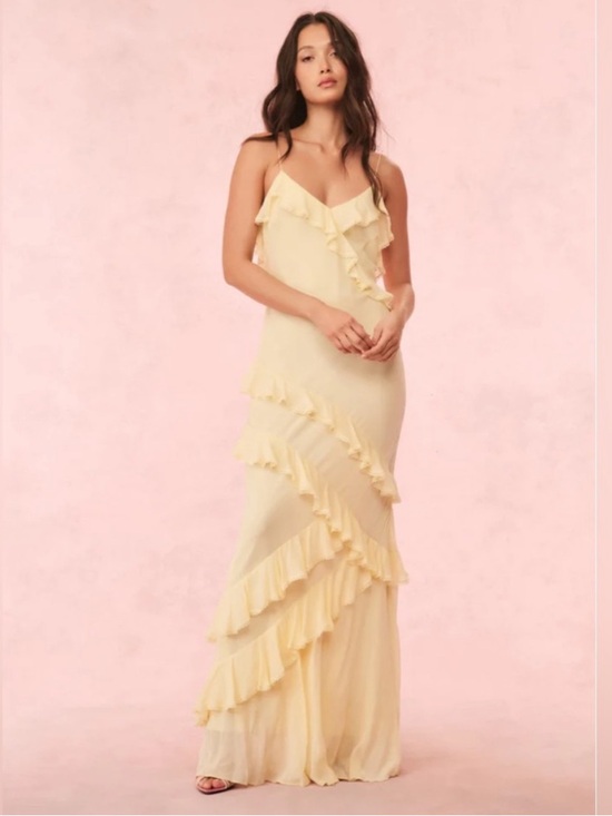 LoveShackFancy Dresses & Skirts - LoveShackFancy Rialto Ruffle Silk Blend Chiffon Maxi Gown Size 10 NEW $795 MSRP
